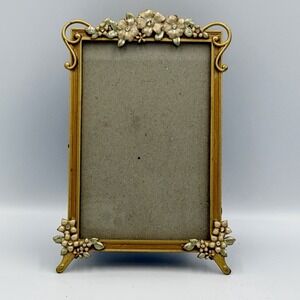 Ashleigh Manor Gold Floral Jeweled Rhinestone Picture Frame 4x6 Vanity Decor